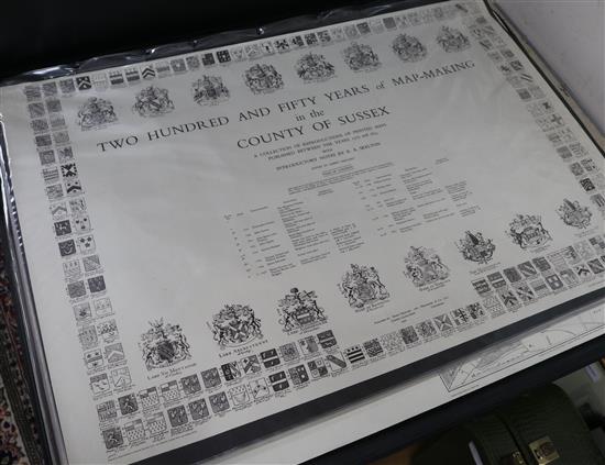 Two Hundred and Fifty Years of Map-Making in the County of Sussex, a collection of reproductions in folio